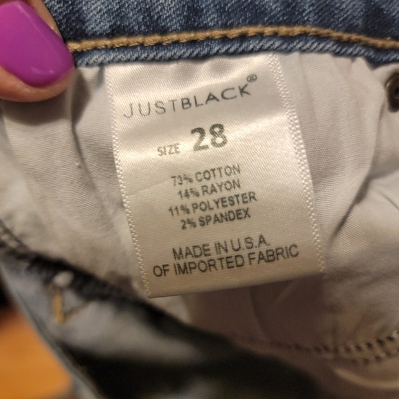 JUST Black Distressed Jeans Size 28 - Picture 7 of 9